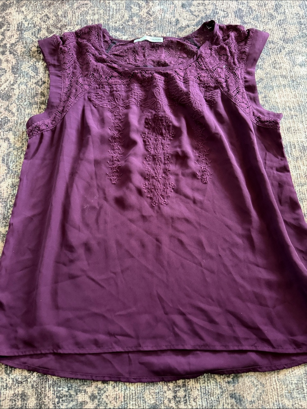 Maurices Plum Lace Yoke Sleeveless Camisole